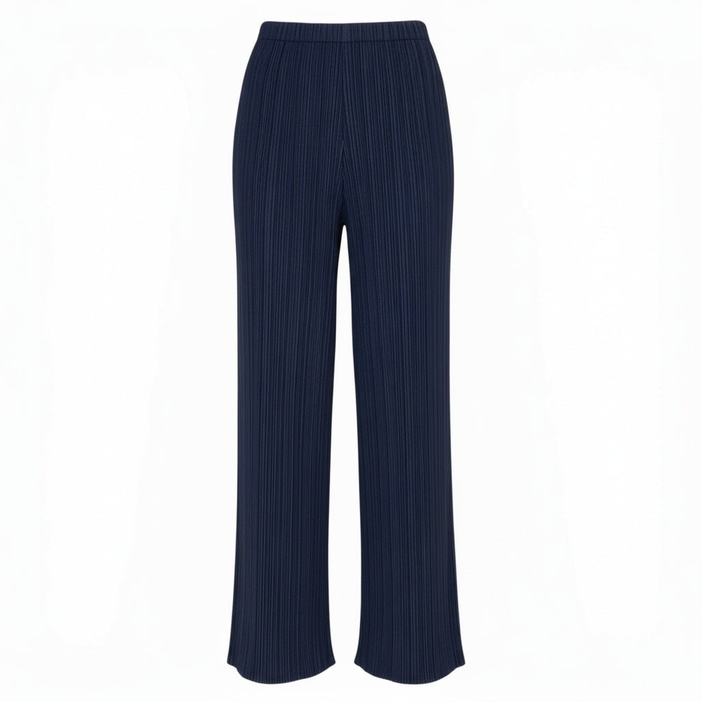 Ab19 PLEATS PLEASE プリーツプリーズ ISSEY MIYAKE プリーツパンツ ボトム サイズ2 ネイビー レディースk02i
