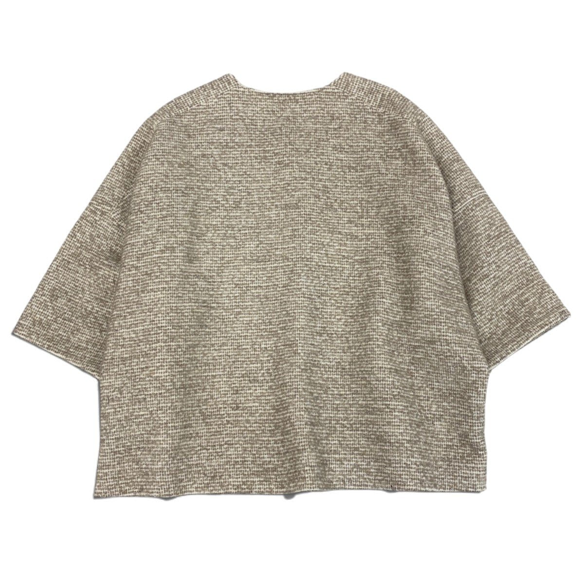 19i30 【極美品】Leilian レリアン ツイードジャケット ノーカラージャケット 日本製 13+サイズ ベージュブラウン レディース 女性用u02t