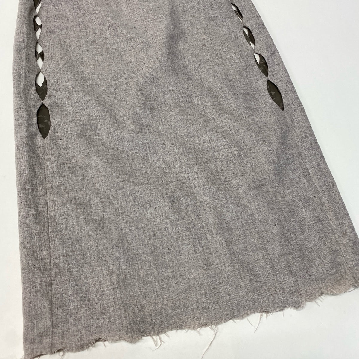 11g18 JIL SANDER ジルサンダー ノースリーブ カットワークワンピース カシミヤ100％ 切りっぱなし加工 サイズ34 ベージュ レディースu02t