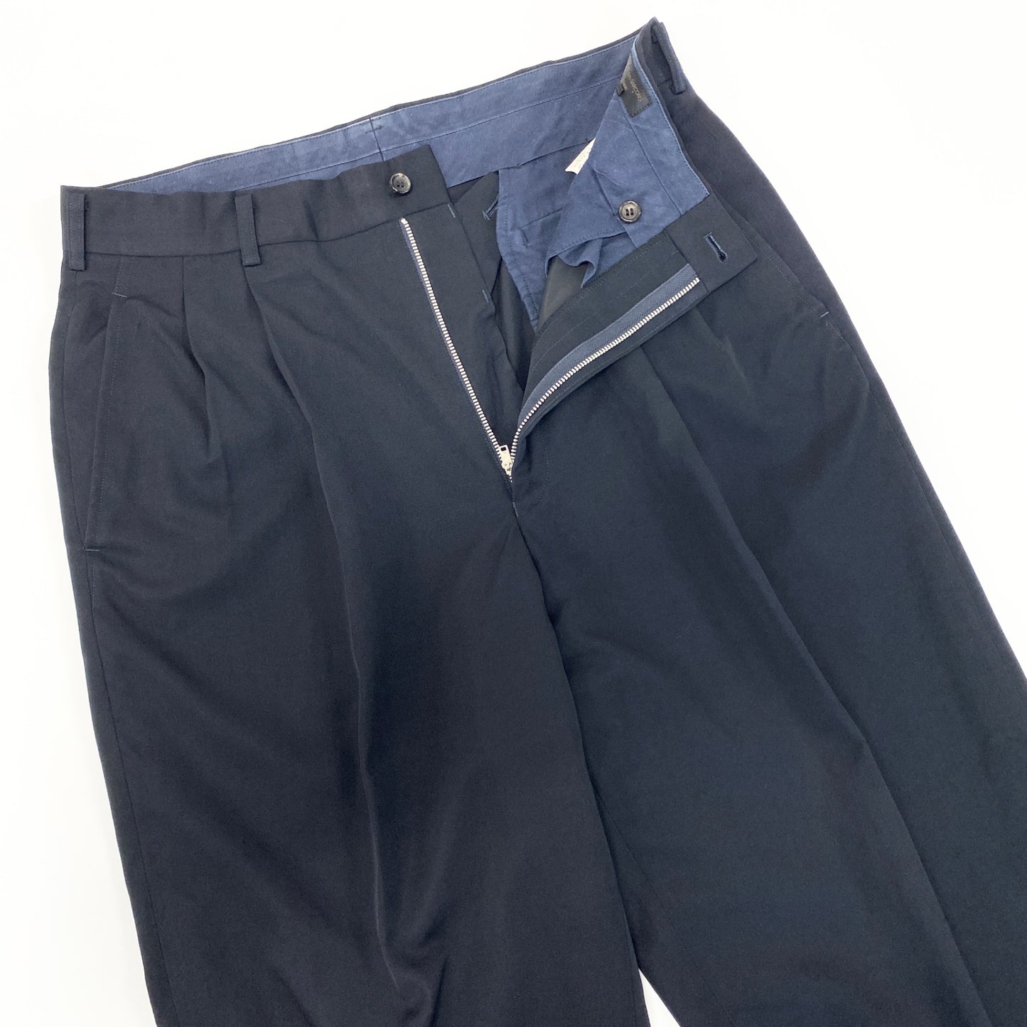 21i29 COMME des GARCONS HOMME コムデギャルソン オム タック スラックス ウール パンツ ボトムス AD1993 日本製 12039M Mサイズ ネイビー メンズo07t