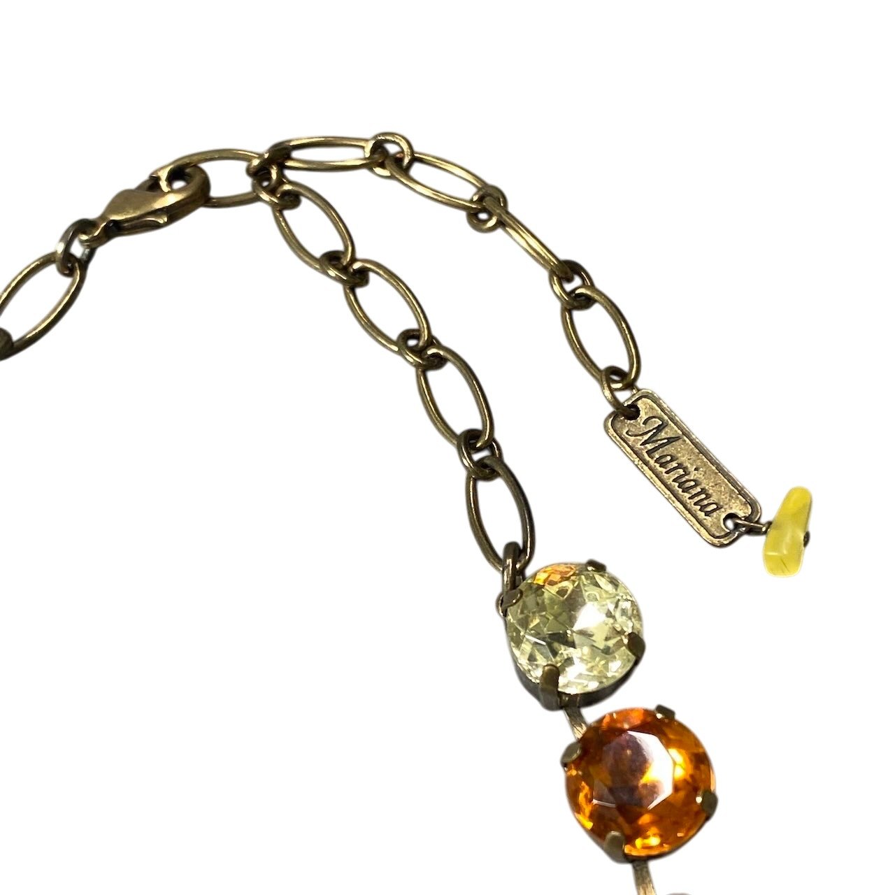 h11 ⑦ 《美品》 Mariana マリアナ 天然石 × クリスタル ビジュー イエロー オレンジ アクセサリー ジュエリー アンティークt18r