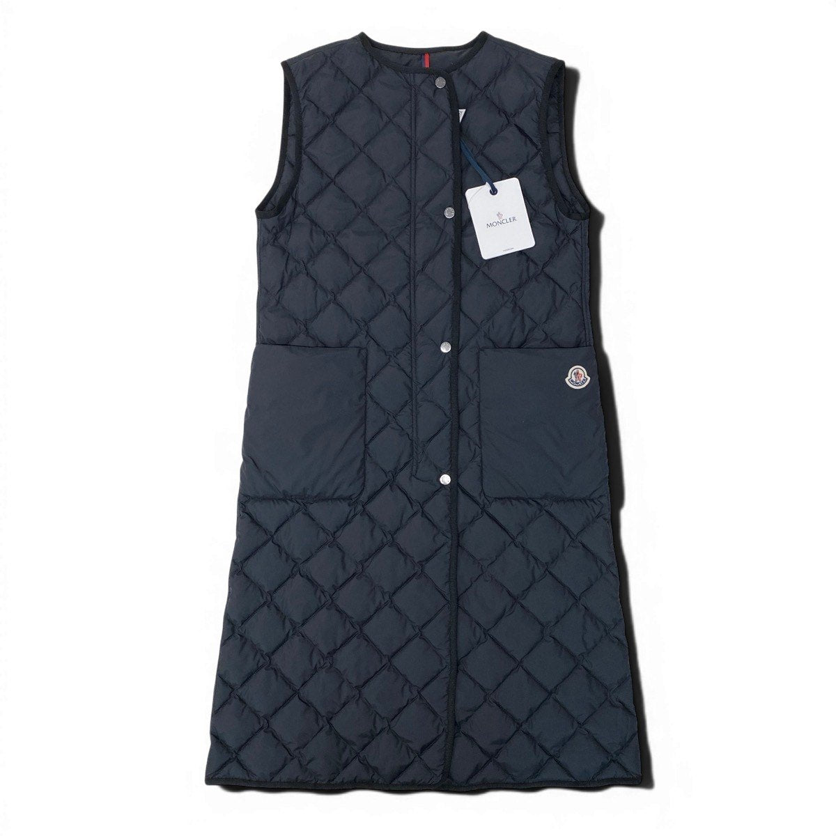 77g23 【未使用タグ付】 MONCLER モンクレール 定価 \236,500 Butor Vest  ロング ダウンベスト I20931A00072 サイズ0 ブラック レディースt18r
