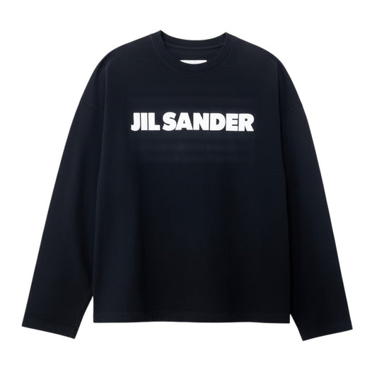 i13 JIL SANDER ジルサンダー 長袖トップス ブランドロゴ 長袖カットソー 2026年 イタリア製 XL ブラック コットン メンズ 男性用k02i