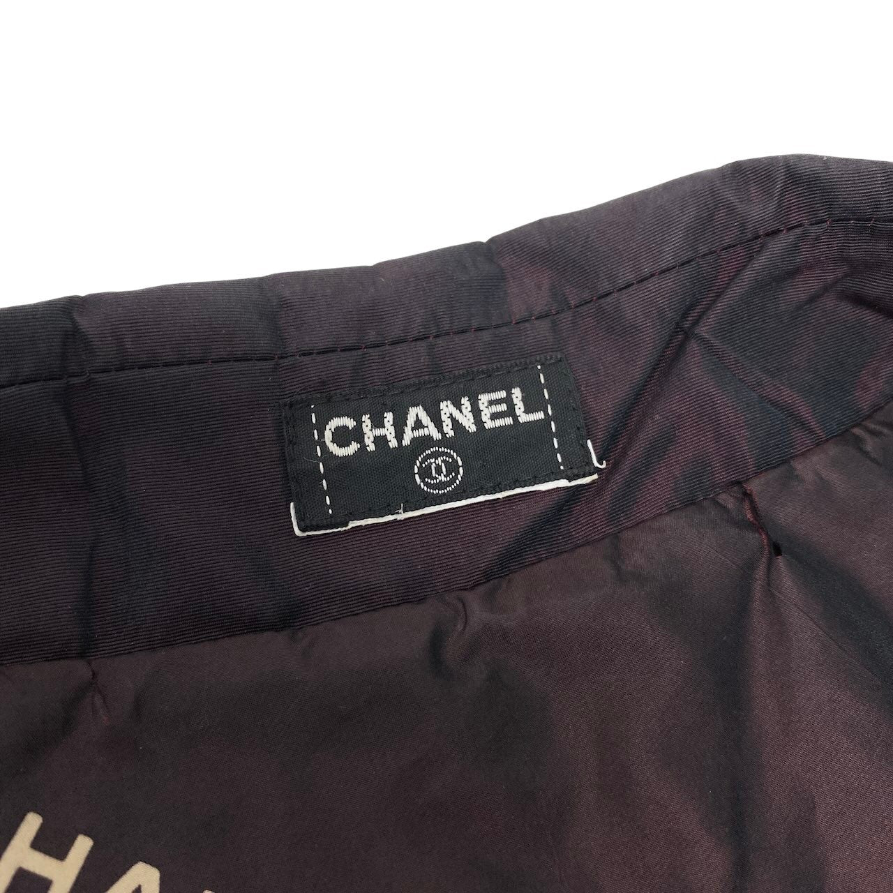 Cf9 CHANEL シャネル ヴィンテージ ココボタン シルクタフタコート Vintage CC Silk Taffeta Coat ボルドーt18r