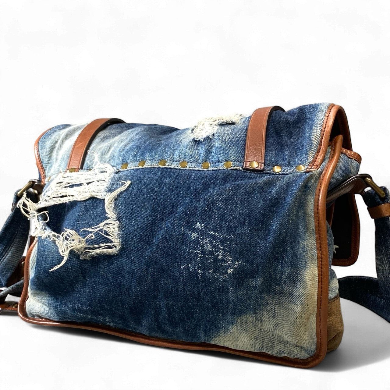 ak18 D&G DOLCE&GABBANA ドルチェ＆ガッバーナ 00’ｓ Vintage doubleflap denim Shoulderbag メンズ ショルダーバッグk02i