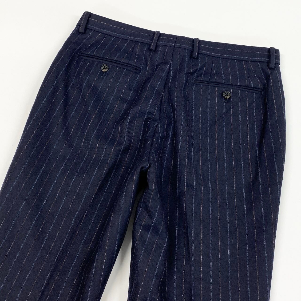 64d16 PAUL SMITH COLLECTION ポールスミス セットアップスーツ シングルスーツ 2B ストライプ柄 裏地総柄 花柄刺繍 サイズL ネイビー ウール100％ メンズ 紳士服u02t