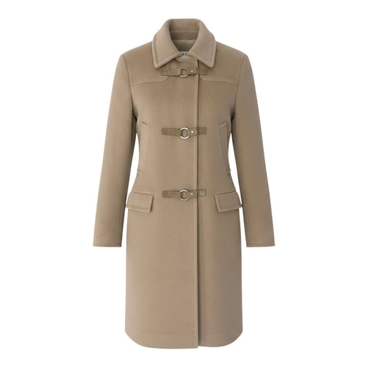 90g27 MARELLA マレーラ ダッフル風 ロングコート カシミヤブレンド サイズ42 ベージュ レディース 女性用u02t