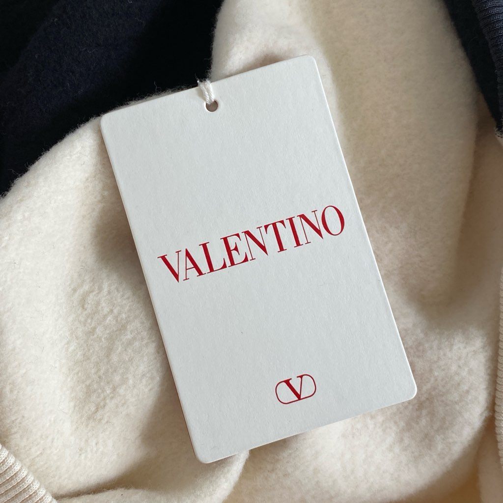 39i13 【美品】VALENTINO ヴァレンティノ VLTNエンブロイダリー ツートーン オーバーシャツ オーバーサイズ パーカー 裏起毛 サイズL メンズ 男性用