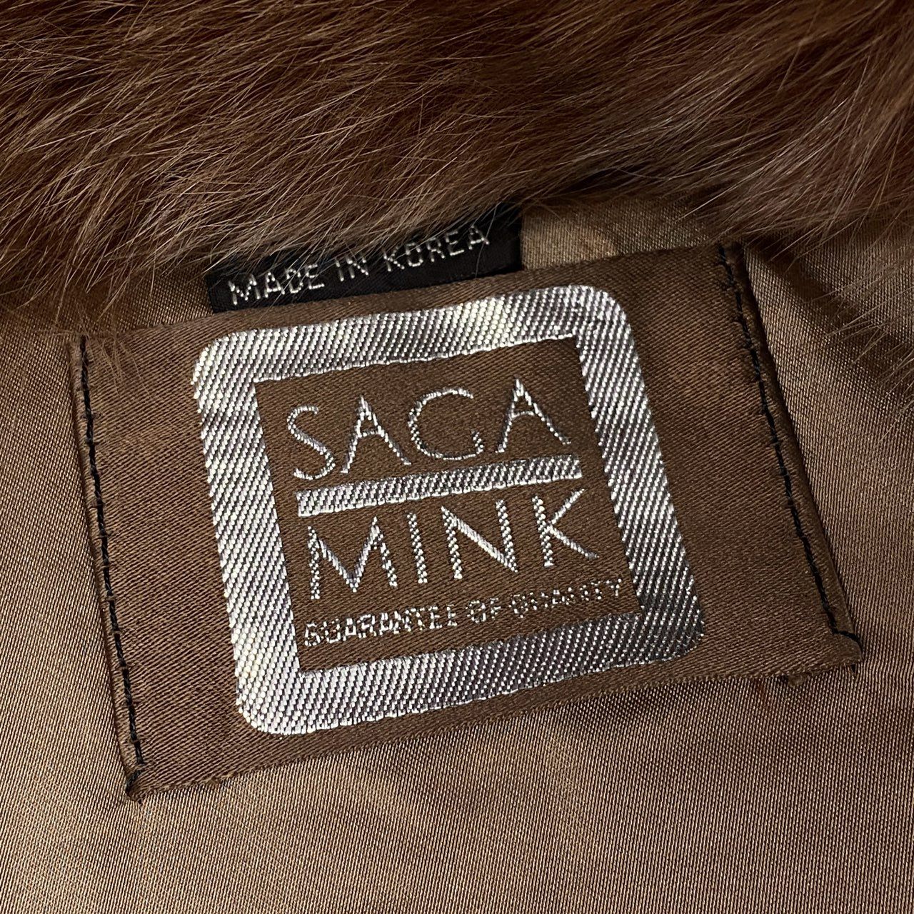 33l14 SAGA MINK サガミンク 銀サガ パステルミンク × フォックス ファーコート サイズ8号 茶系 最高級毛皮 FUR COAT ポケット有t18r