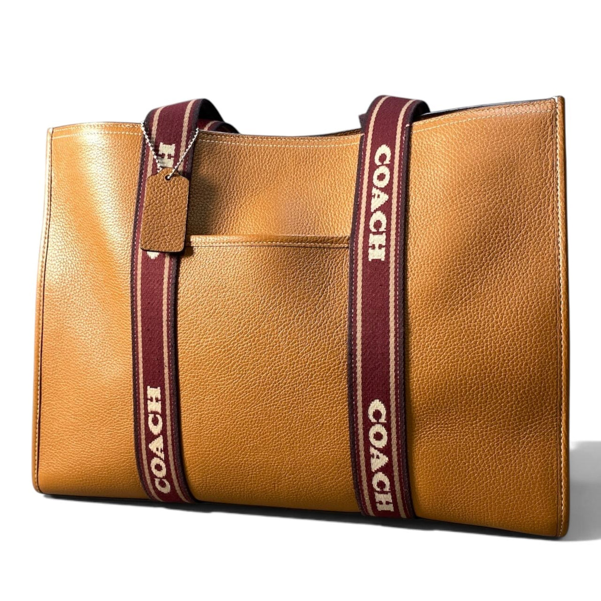 i7 《極美品》 COACH コーチ ラージ スミス トートバッグ Large Smith Tote Bag CM715 キャメルブラウン レザーt18r