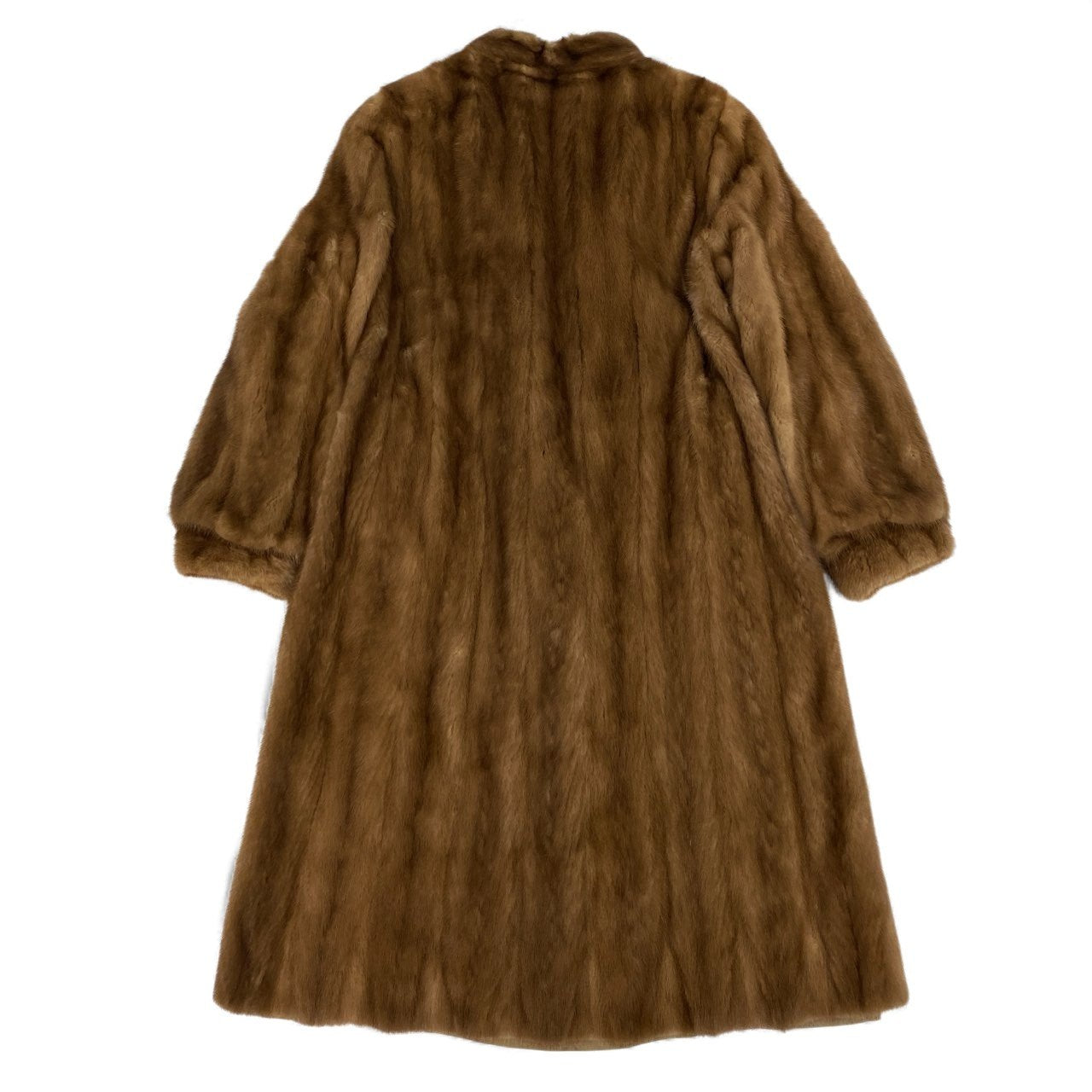 49L4 デミバフミンク 着丈110cm 超ロングコート 13号 ブラウン 最高級本毛皮 MINK FUR COAT リアルファー ポケット有t18r