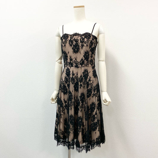 31i8 TADASHI SHOJI タダシショージ フラワーレース ドレスワンピース パーティードレス サイズ2 ブラック ベージュ レディースu02t