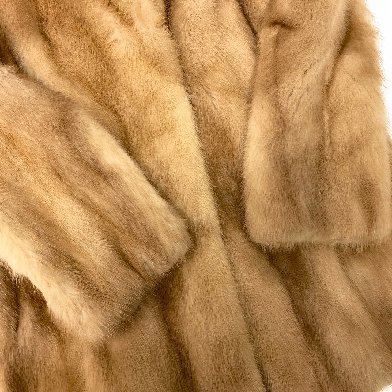 44a15 パステルミンク ファーコート サイズ11 茶系 本毛皮 Pastel Mink Fur Coat ポケット有t18r