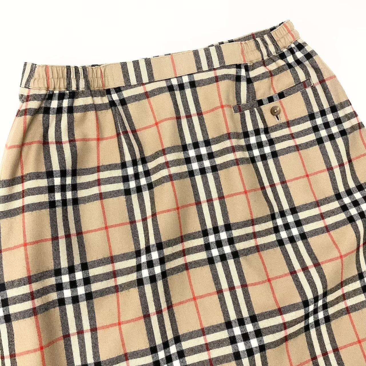 83e12 Burberrys バーバリーズ ノバチェック タックプリーツ スカート サイズLL ベージュ 大きいサイズ レディースt18r