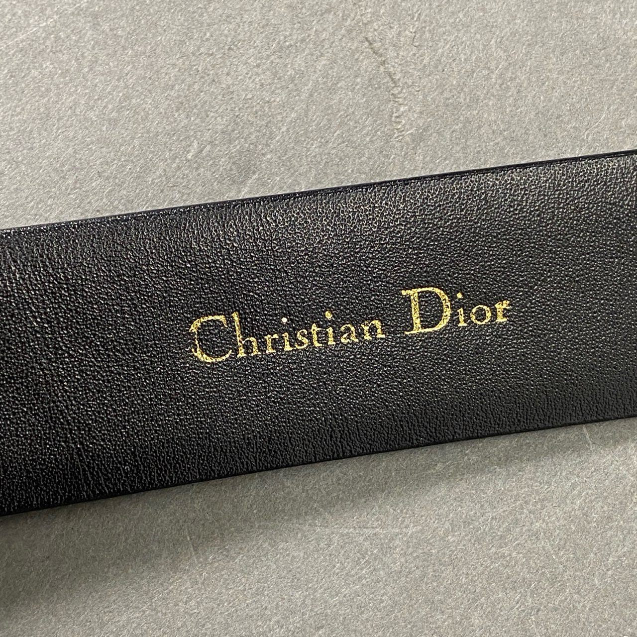 1e19 《美品》 Christian Dior クリスチャン ディオール レザーベルト 替えバックル 紳士用 ブラック leather 箱付属