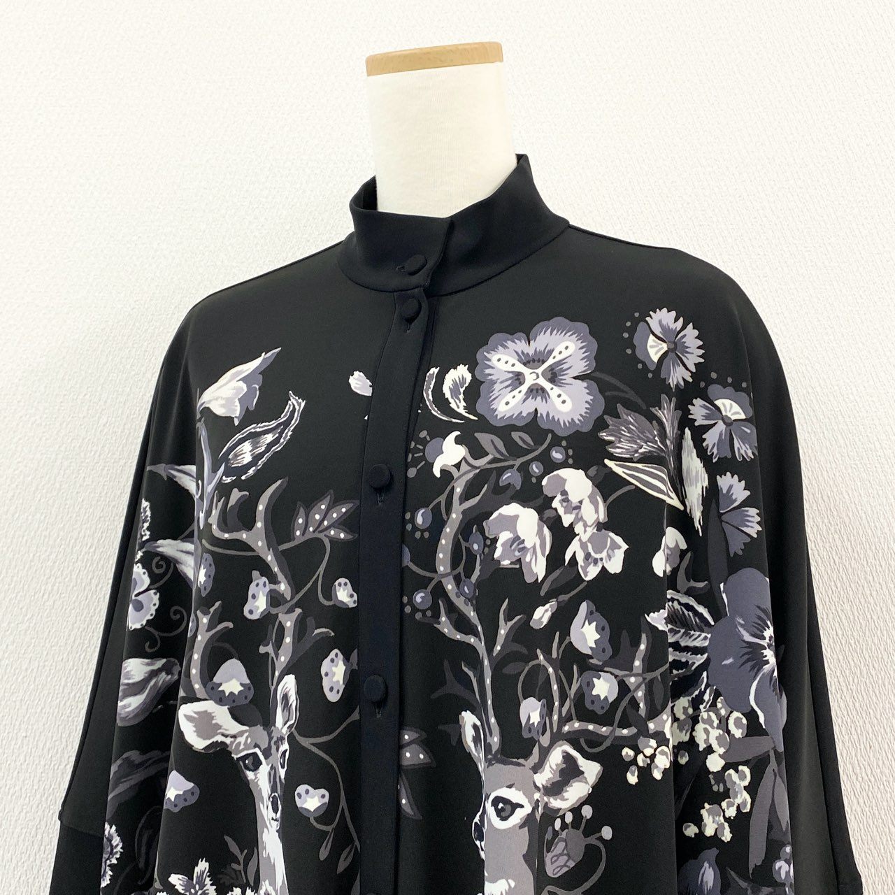 3k19 TOKUKO 1er VOL トクコプルミエヴォル チュニックワンピース シャツワンピース トップス アニマルプリント Aライン 9 ブラック レディースu02t