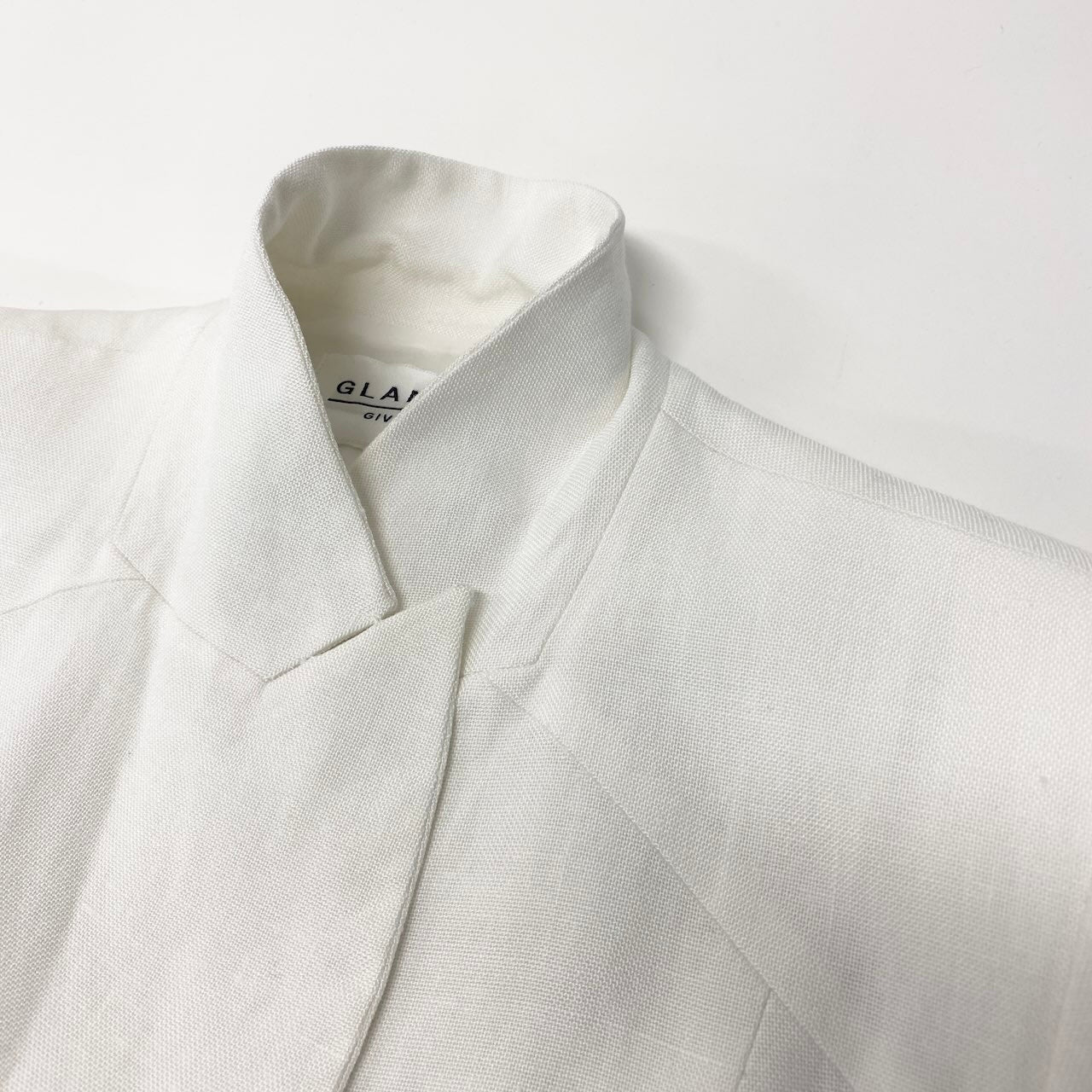 10c29 GLAMOUR GIVENCHY グラマー ジバンシー 半袖テーラードジャケット ブレザー アウター 44サイズ ホワイト レーヨン100％ レディース 女性用o07t