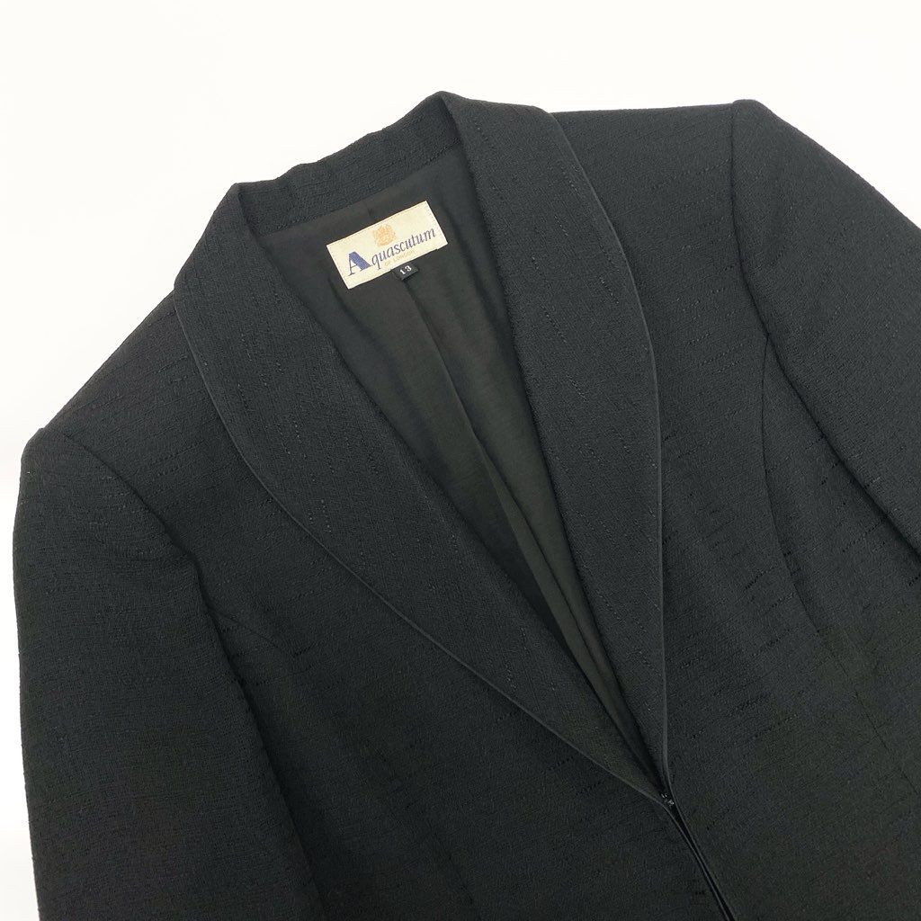 5a12 《美品》 Aquascutum OF LONDON アクアスキュータム アンサンブルワンピース ブラックフォーマル ドッキングワンピース ジャケット レディース 女性用 13 ブラックu02t