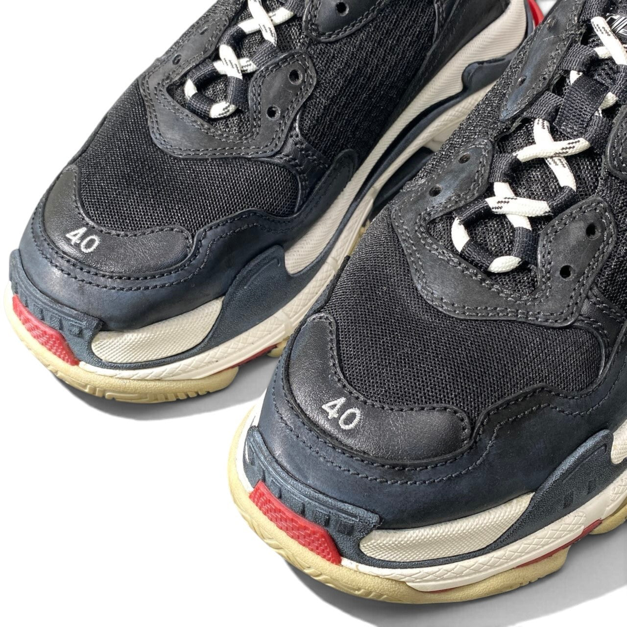 1h20 BALENCIAGA バレンシアガ Triple S スニーカー パネルデザイン 26.5cm ブラック メンズ 男性用t18r