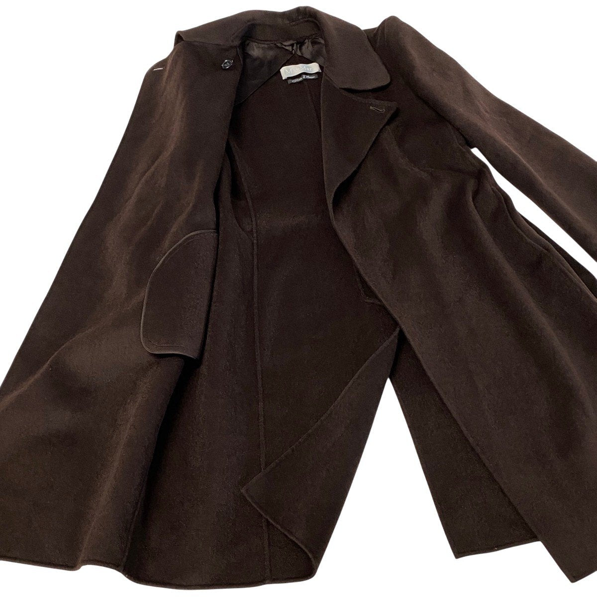 Ej23 【美品】 Max Mara マックスマーラ クチートアマーノ カシミヤ混 ロングコート サイズ38 ブラウン レディース アウターu02t