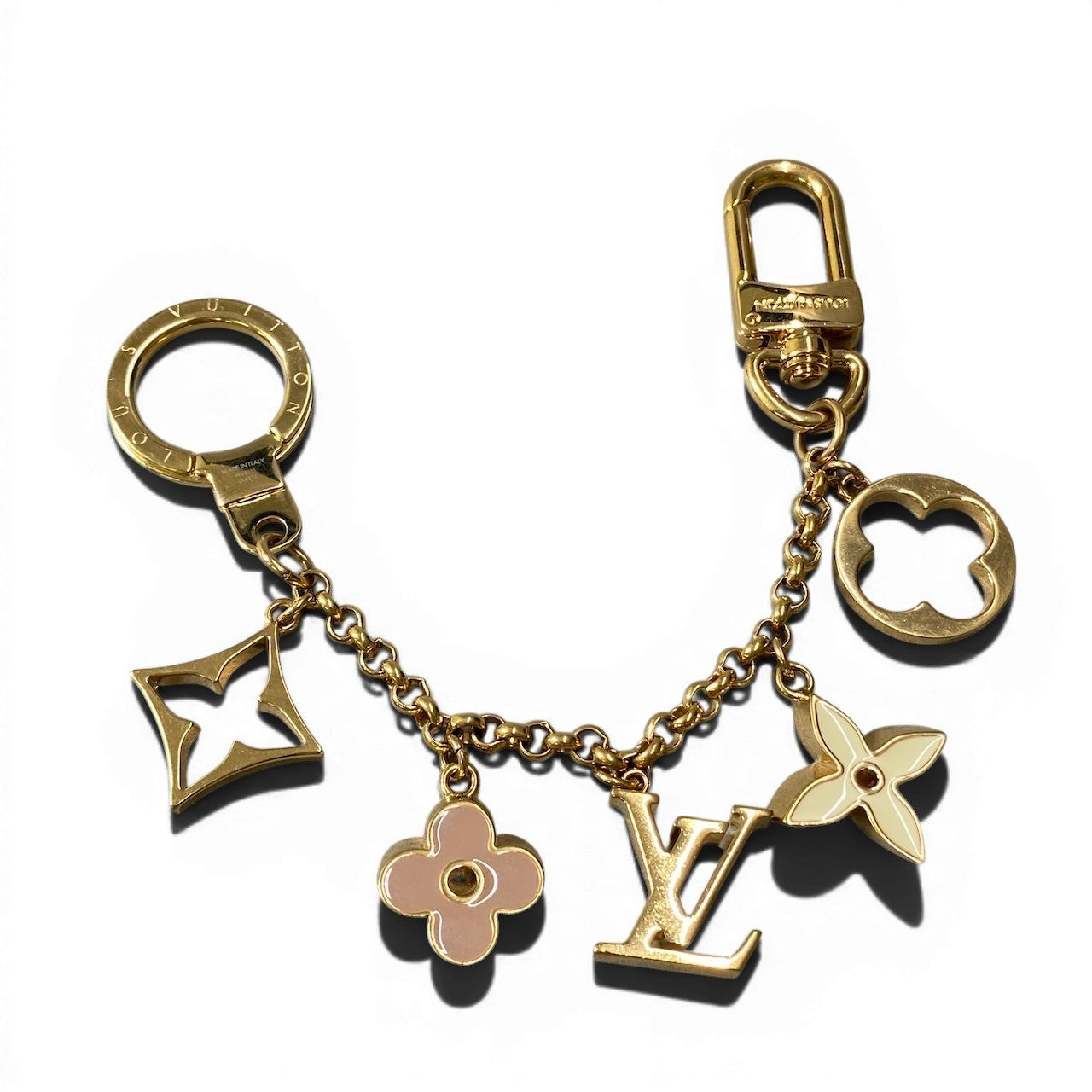 d16 LOUIS VUITTON ルイヴィトン M65111 フルールドゥ モノグラム バッグチャーム ゴールド メタルta1