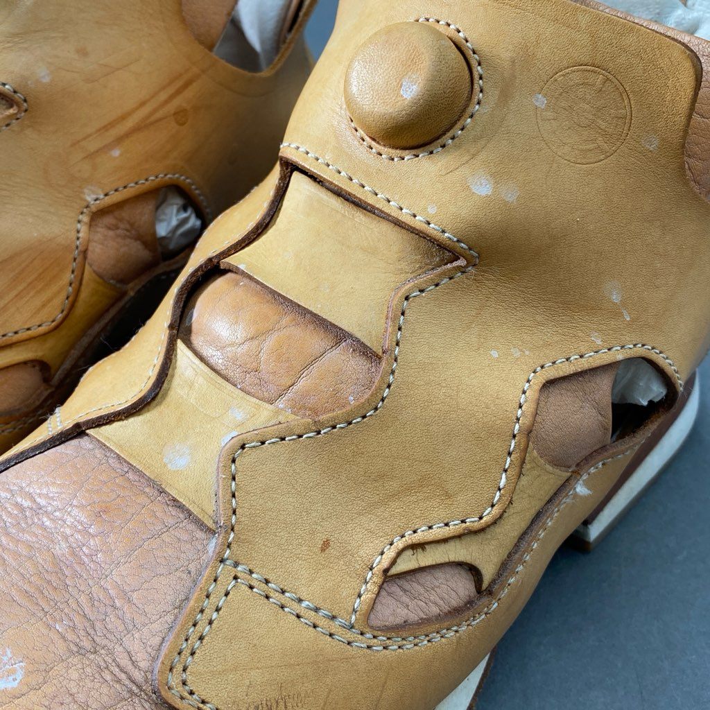 7f7 Hender Scheme エンダースキーマ Reebok Insta Pump Fury オマージュ ポンプフューリー ヌメ革 レザー ローカットスニーカー  ベージュ レザー