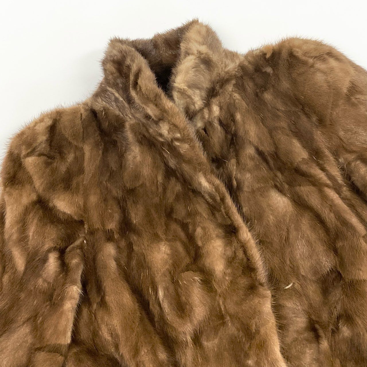 50j24 最高級毛皮 パステルミンク ミンクコート 毛皮コート セミロングコート ライトブラウン ミンクファー レディースu02t