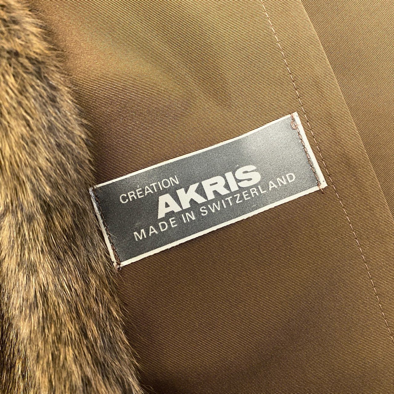 7a11 AKRIS アクリス フォックスファー付 裏地毛皮 ロングコート サイズ38 ブラウン 本毛皮 Fox Fur Long Coatt18r