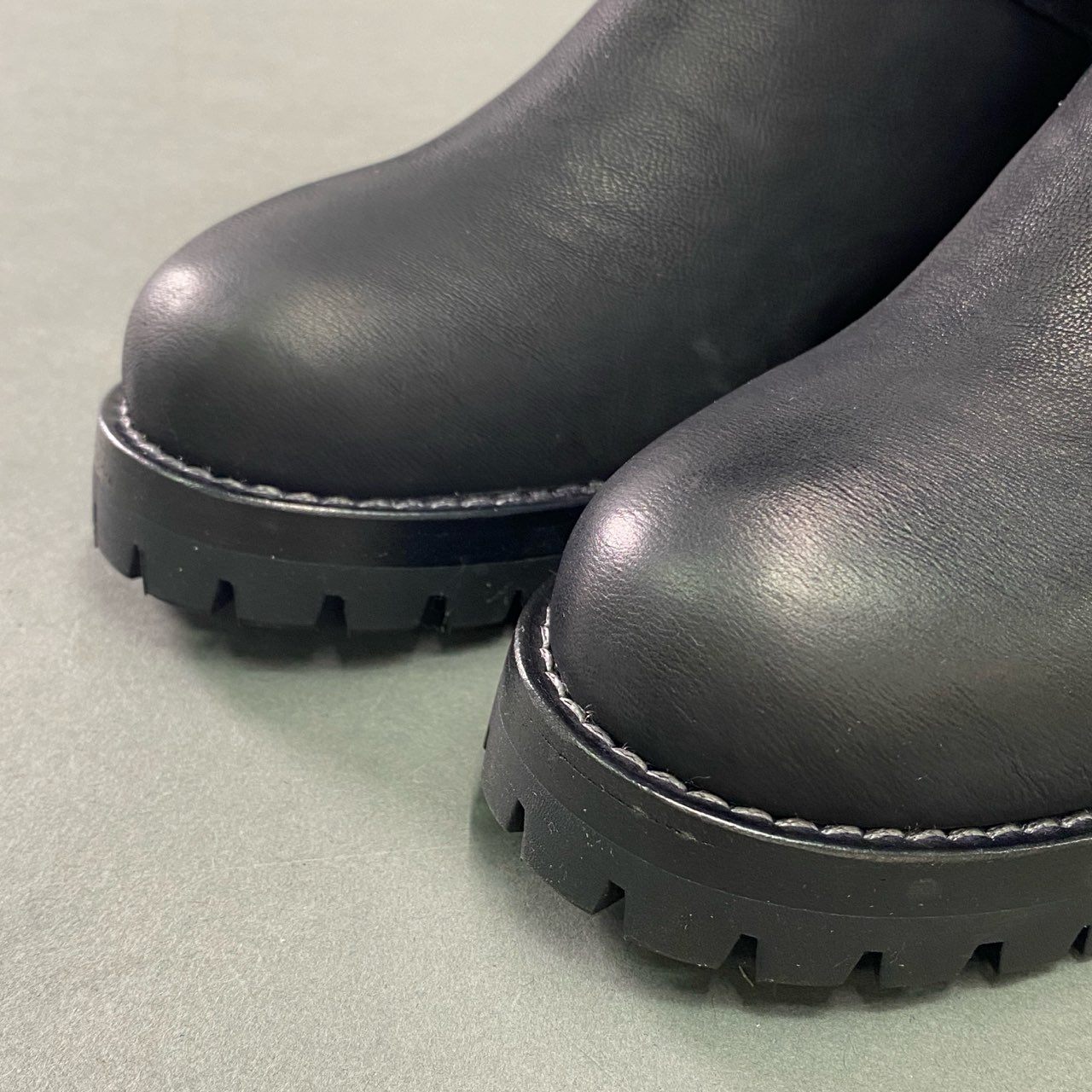 2b7 《美品》 SARTORE サルトル ムートン レザーロングブーツ 35 ブラック Leather イタリア製 シューズ