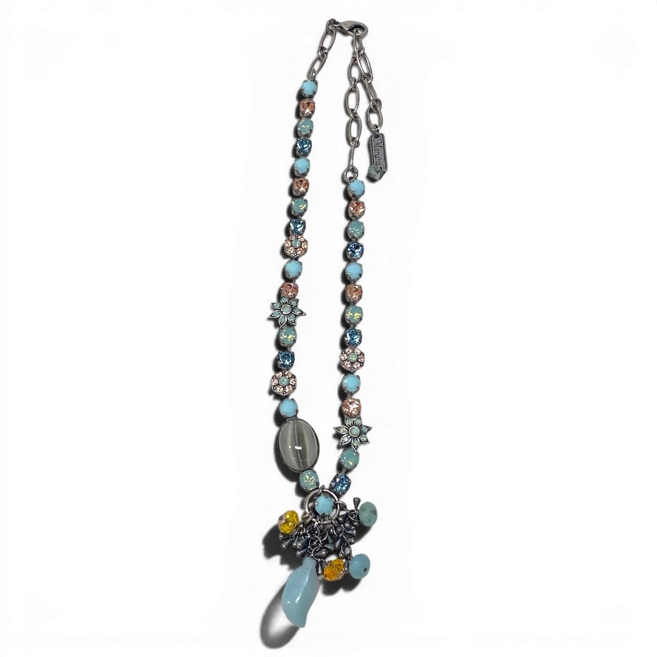 g16⑥ 《 3点セット》 Mariana マリアナ 天然石 × クリスタル ビジューネックレス アクセサリー ジュエリー アンティークt18r