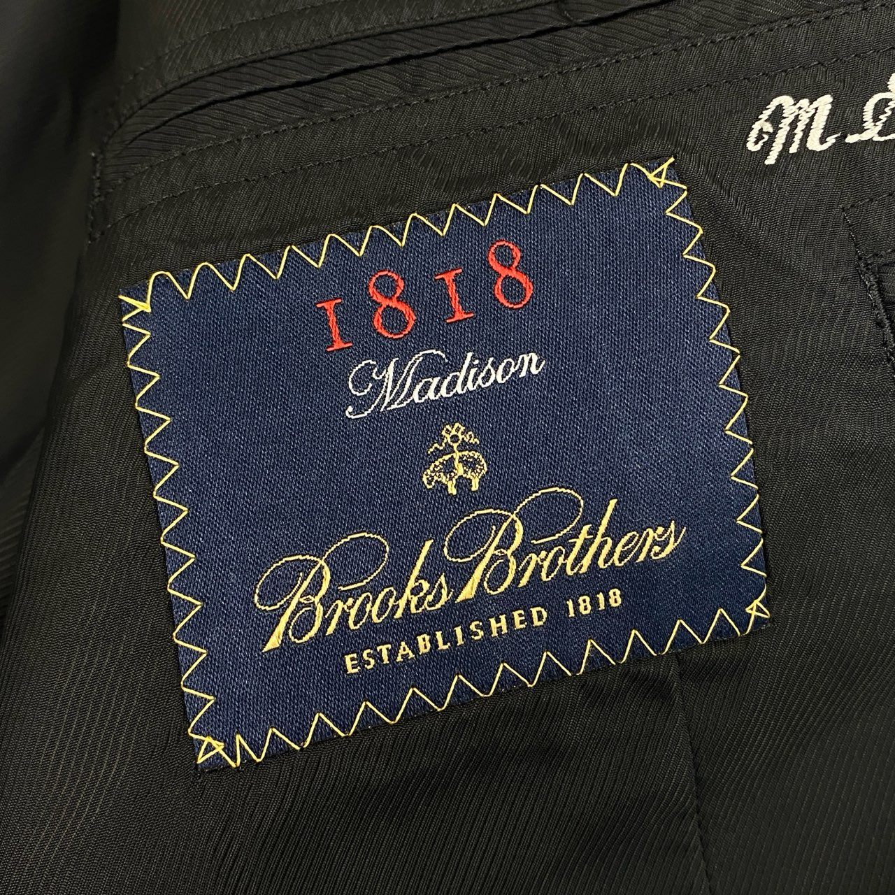 2l14 ② Brooks Brothers ブルックスブラザーズ 1818 Madison 2B ストライプ スーツ セットアップ 42 ダークネイビー ビジネス フォーマル 上下セット ジャケット スラックス