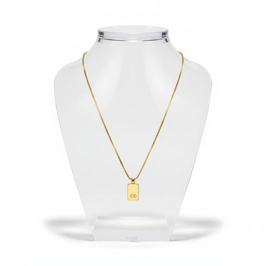 Christian Dior クリスチャンディオール トロッター プレート ゴールドネックレス Trotter Plate Gold Necklace アクセサリーt18r