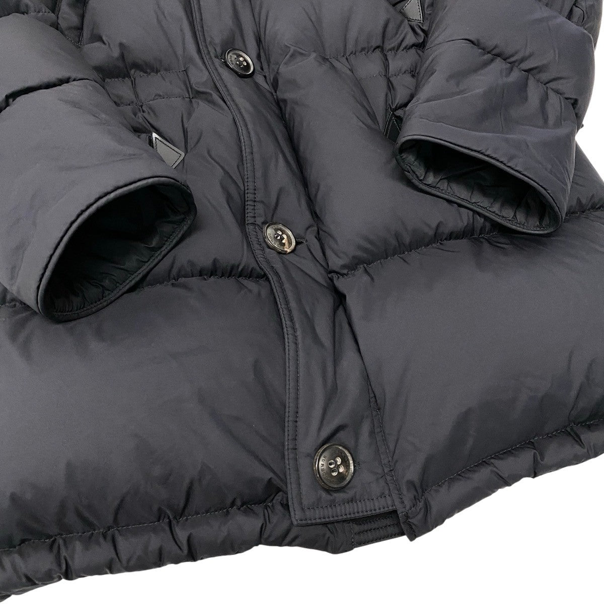 59f18 BURBERRY バーバリー ファー付 フーデッド ダウンコート 4059148 サイズ48 ブラック Down Coatt18r