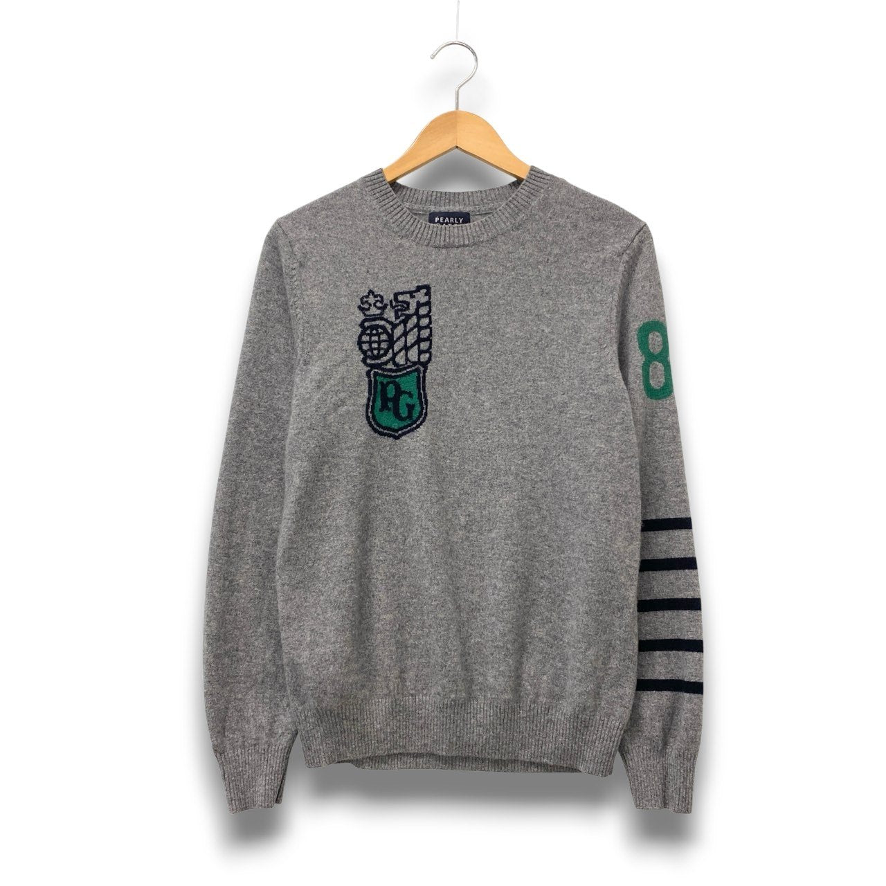 66c2 PEARLY GATES パーリーゲイツ カシミヤ ニットセーター ゴルフウェア golf メンズ 紳士服 053-7270001 サイズ4 グレー カシミア100％u02t