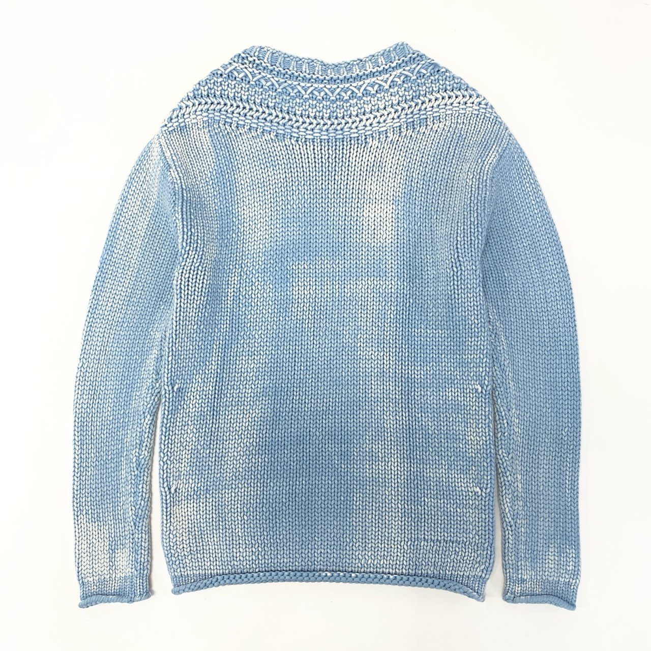 9a27《美品》 BOTTEGA VENETA ボッテガヴェネタ フェード加工 コットンニットセーター サイズ48 ブルー Knit Sweatert18r