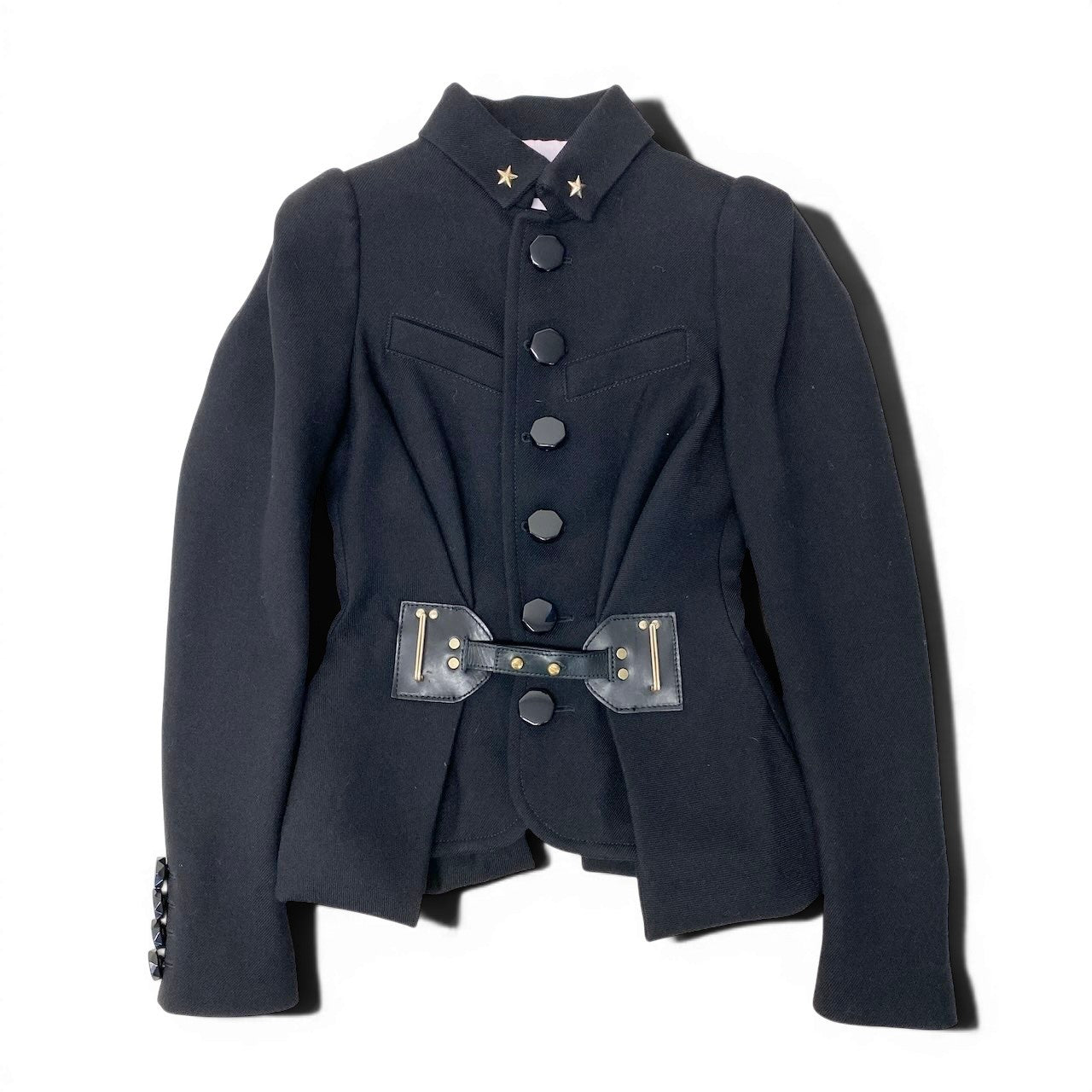 90g24 DSQUARED2 ディースクエアード ここのえ アーカイブ ウールジャケット 星柄 スタッズ サイズ40 ブラック レディース 女性用u02t