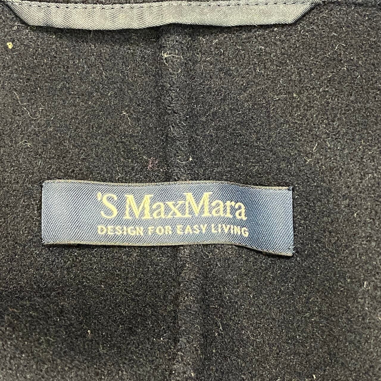 14g5 'S Max Ｍara エスマックスマーラ クチートアマーノ ダブルブレスト ウールコート サイズ36 ネイビー  レディース 女性用u02t