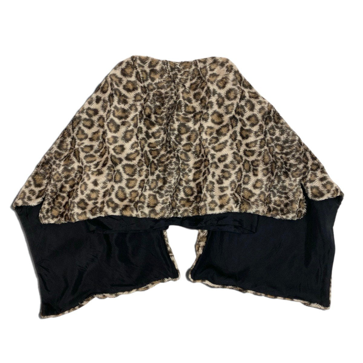 h31 COMME des GARCONS コムデギャルソン 2008年 レオパード エコファー ベスト ブラウン系 レディースu02t