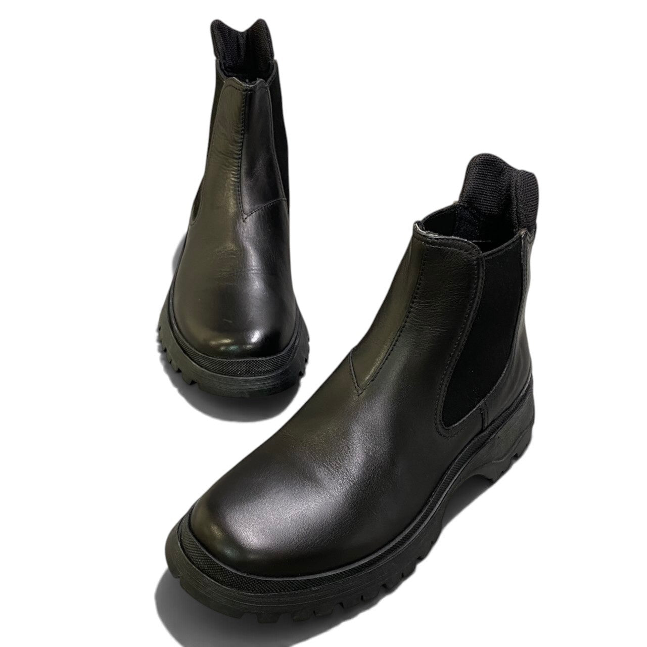 i1 【美品】 PRADA SPORT プラダスポーツ サイドゴアブーツ レザーブーツ サイズ36 ブラック レディースk02i