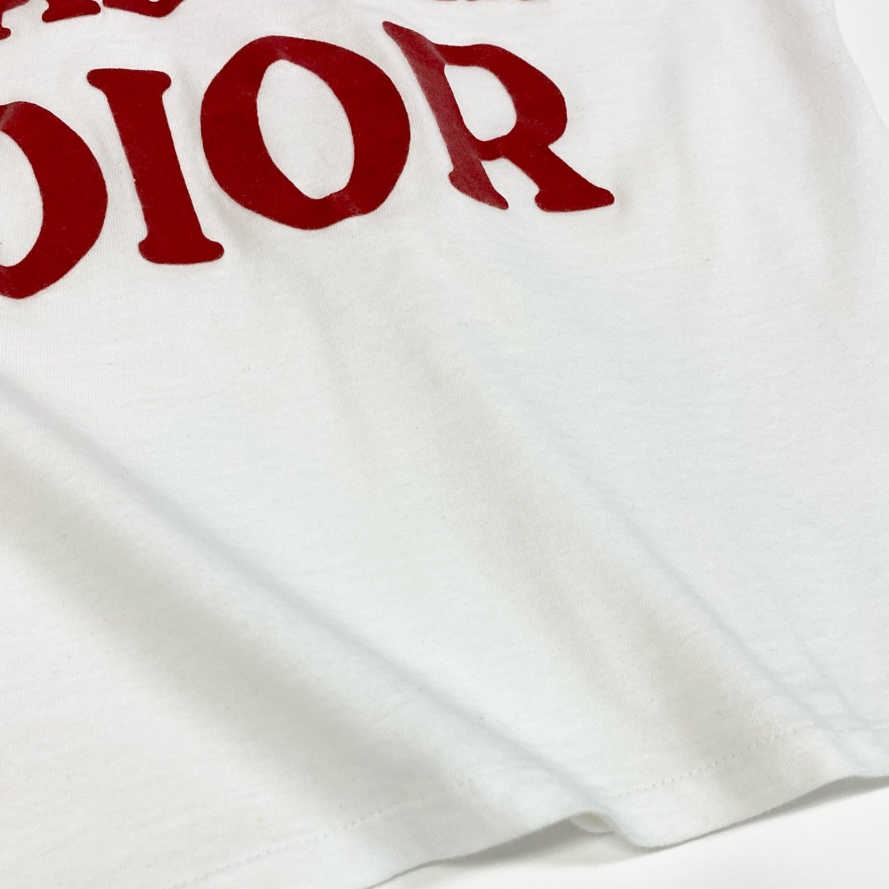 Id10 Christian Dior クリスチャンディオール ガリアーノ期 J'ADORE ロゴ Vネック Tシャツ  3H16155400 40 ホワイト コットン レディースu02t