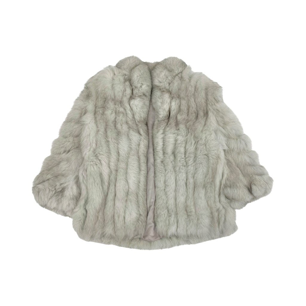 68L8 MACK GARRY SAGA FOX サガフォックス 銀サガ ブルーフォックス コート サイズF ホワイト 最高級本毛皮t18r