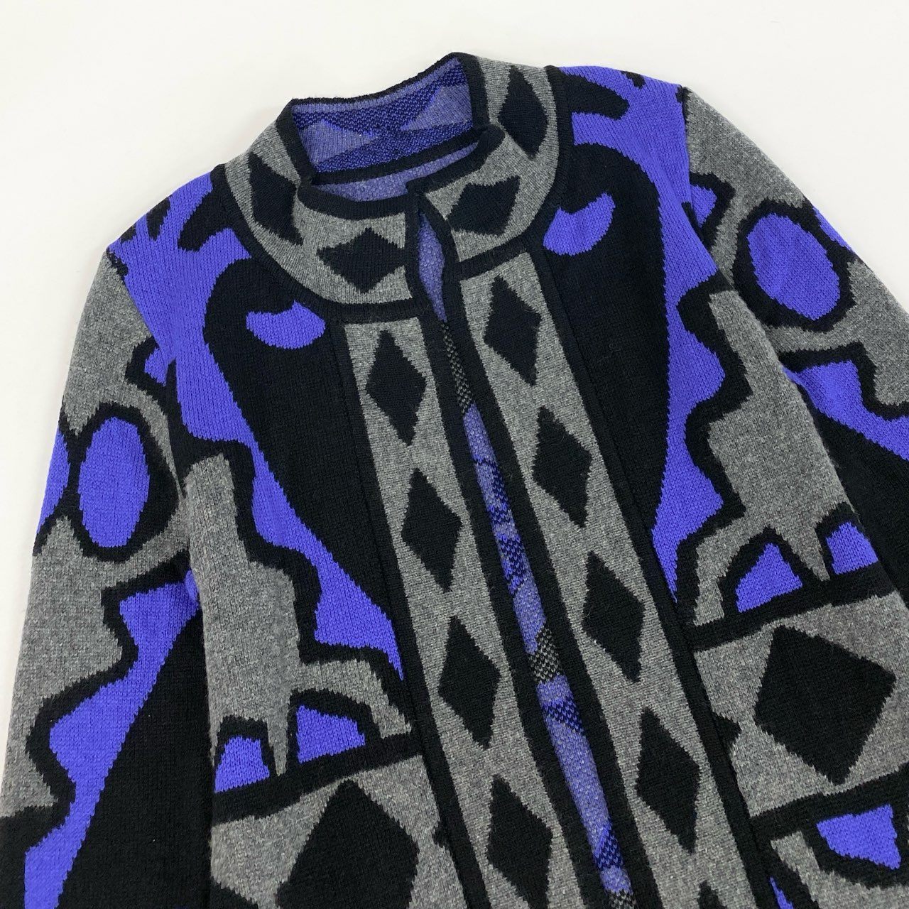 40ｈ24 《極美品》lucien pellat-finet ルシアンぺラフィネ ロングカーディガン カシミヤカーディガン カシミヤ100％ スカル Sサイズ ブラック グレー パープル レディース 女性用k02i