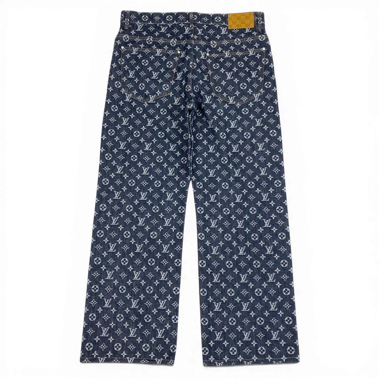 d2 《未使用品》 LOUIS VUITTON ルイヴィトン 24AW モノグラム ジャガード デニムパンツ Monogram Jacquard Denim Pants サイズ34 インディゴブルー タグ付t18r