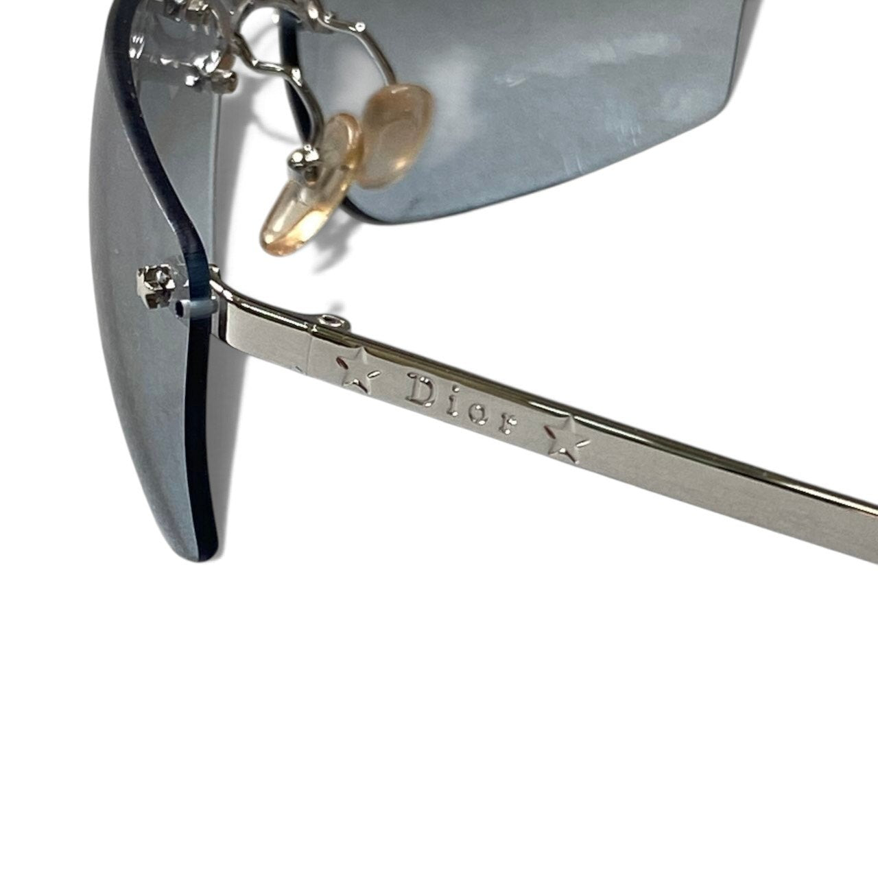 h12【美品】Christian Dior ストリートシック リムレスサングラス 星 65□15 120 グレー レディース 女性用ta1