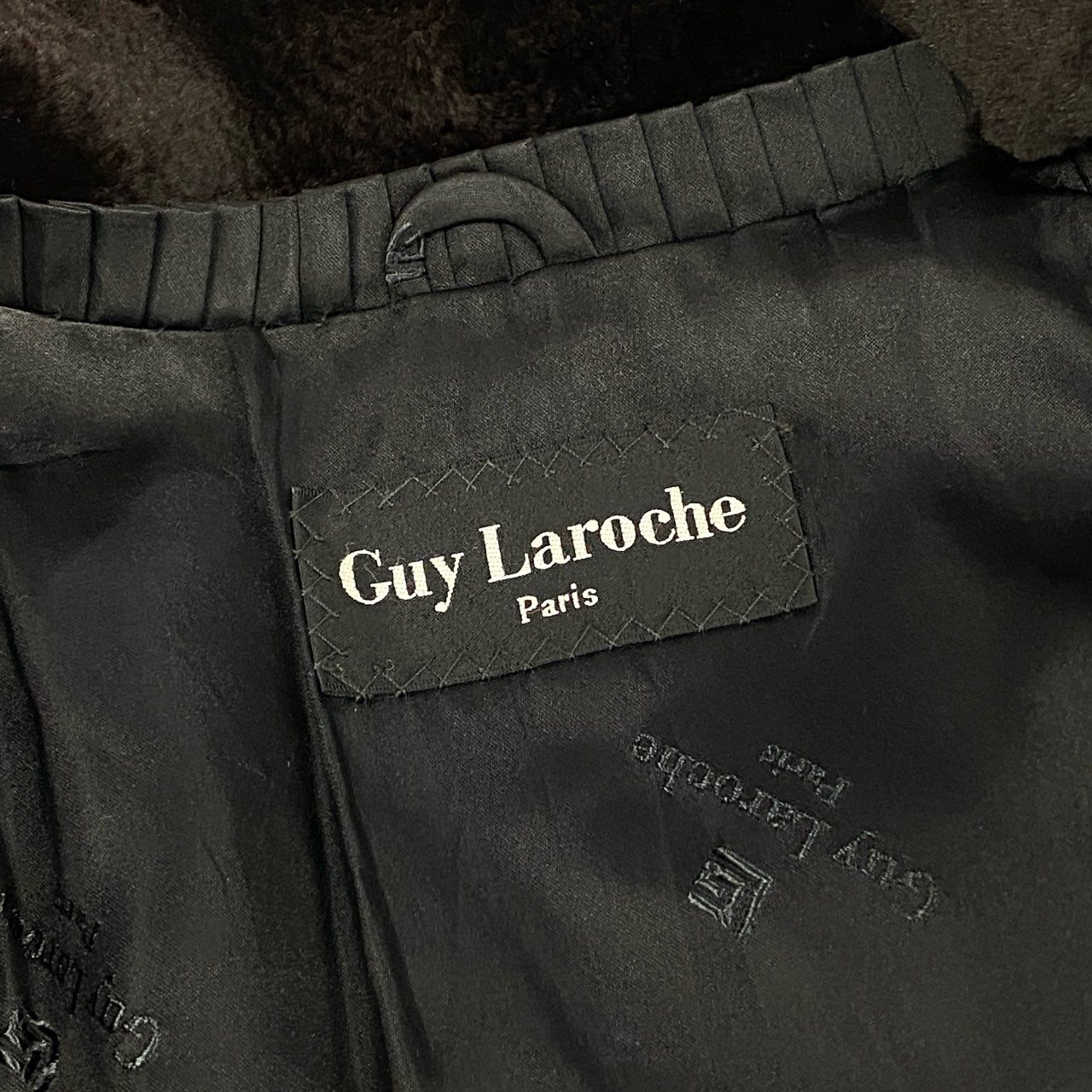 84b3 Guy Laroche ギラロッシュ シェアードミンク ロングコート サイズF ブラック 本毛皮 Shared Mink Fur Long Coatt18r
