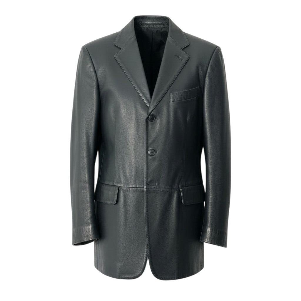 54b23 LOEWE ロエベ レザーテーラードジャケット レザージャケット アウター H1F7080EL 48サイズ ブラック ラムレザー 羊革 メンズo07t