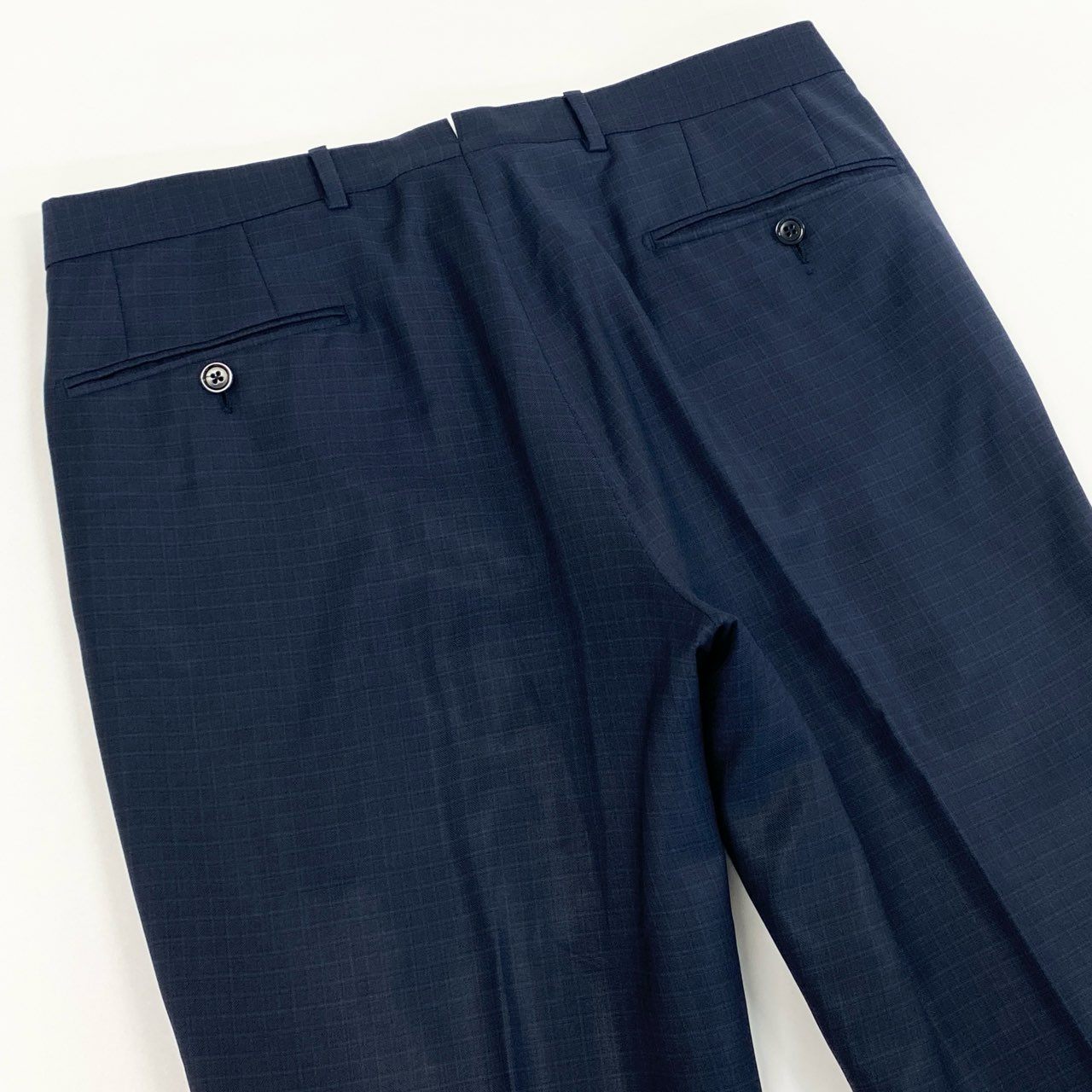75f27 【美品】2022SS Ermenegildo Zegna エルメネジルドゼニア TOROFEO トロフェオ 2B シングルスーツ セットアップ ネイビー チェック サイズ7-46C メンズ ドレススーツ
