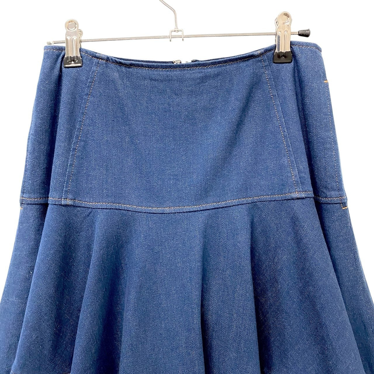 87c6 ADEAM アディアム 2023SS フレア デニムスカート サイズ0 インディゴ レディース 女性用k02i