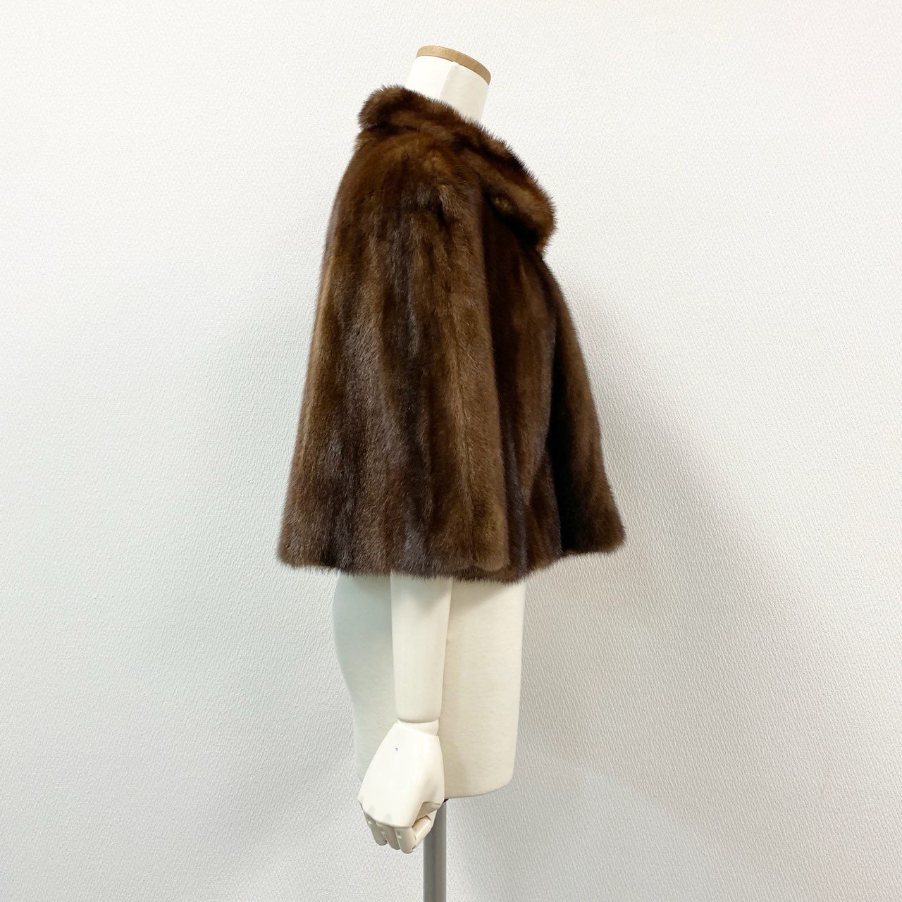 53k10《希少》 Leilian レリアン デミバフミンク ケープ ポンチョ M相当 9 ブラウン 最高級本毛皮 MINK FUR 毛並み◎ 艶◎t18r