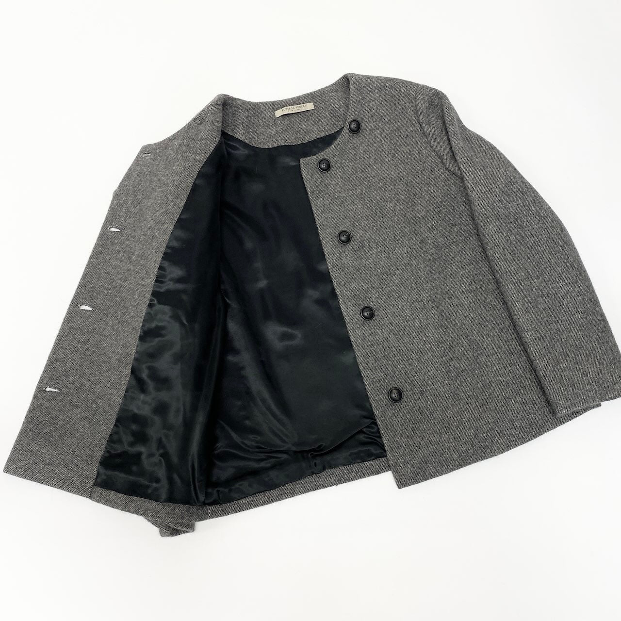 E Bottega Veneta ボッテガヴェネタ スカートセットアップ ジャケット スカート アンゴラ混 イタリア製 38サイズ グレー系 レディース 女性用nu1